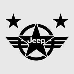 Winged star with two little stars decal for Jeep