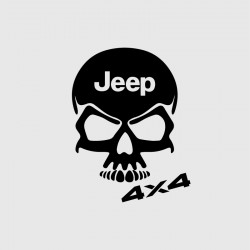 Sticker Tête de mort 4x4 pour Jeep