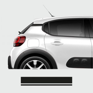 Strip with thin edging strip for Citroën C3 rear side