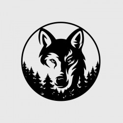 Mountain wolf decal for Camping car