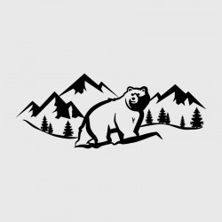 Mountain bear decal for Camping car