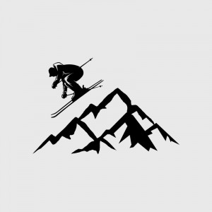 Sticker ski montagne pour Camping car
