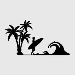 Palm tree Surf decal for Camping car
