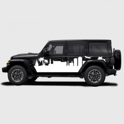 Side Travel stickers for Jeep Wrangler 5 doors