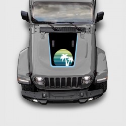 Stickers Tropique Bleu Capot de Jeep Wrangler à partir de 2018