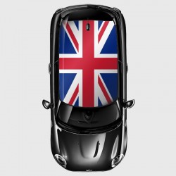 Union Jack flag stickers in printing covering the roof for Mini