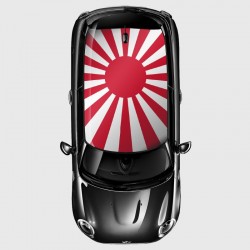 Stickers voiture Mini drapeau Japonais Soleil Levant covering toit