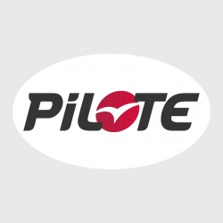Pilot logo sticker on white oval background for Motorhome
