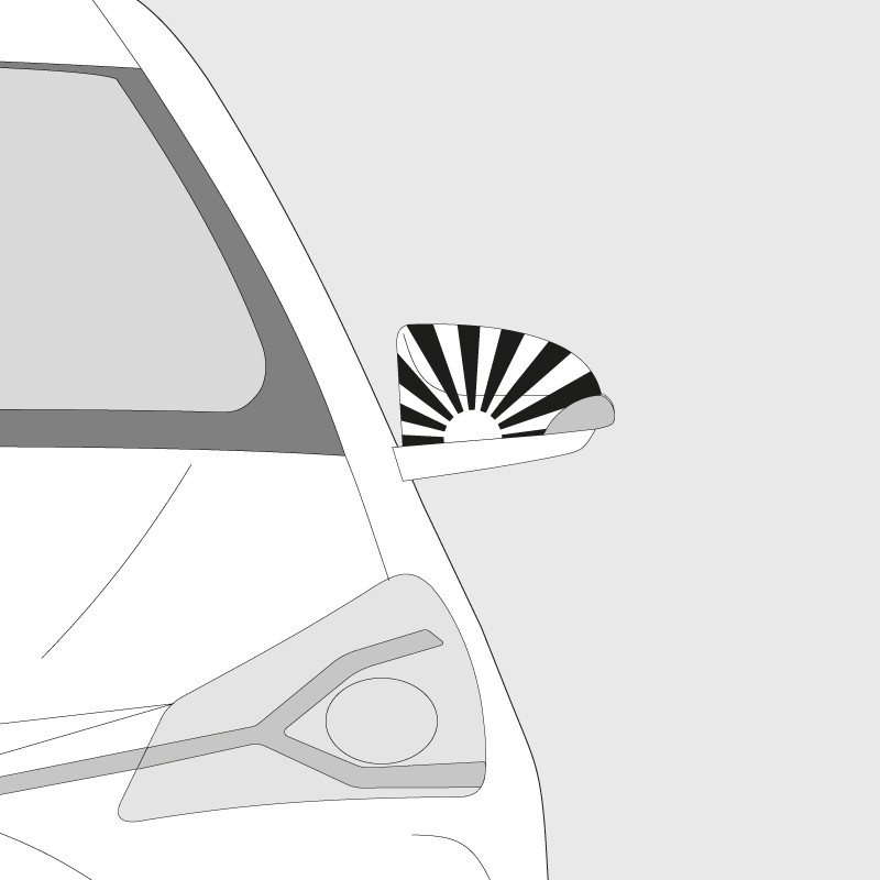 Sticker soleil levant pour rétroviseurs de Toyota Yaris