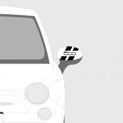 Sticker logo et bande double pour rétroviseur de Fiat 500