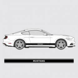 Bande simple liseré double avec logo centré pour latéral de Ford Mustang
