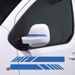 Sticker Bande Sport Bleu pour rétroviseurs Peugeot Expert