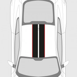 Sticker voiture Bande double et liserés collés pour toit de Ford Mustang
