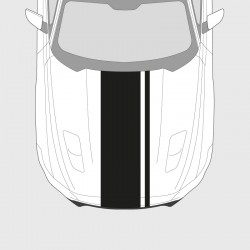 Sticker voiture bande simple et un liseré pour capot de Ford Mustang