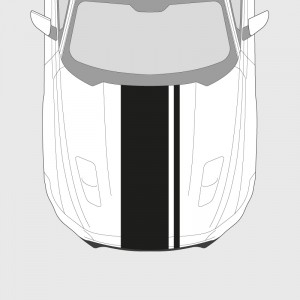 Sticker voiture bande simple et un liseré pour capot de Ford Mustang