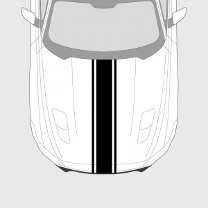 Sticker voiture bande simple liseré double pour capot de Ford Mustang