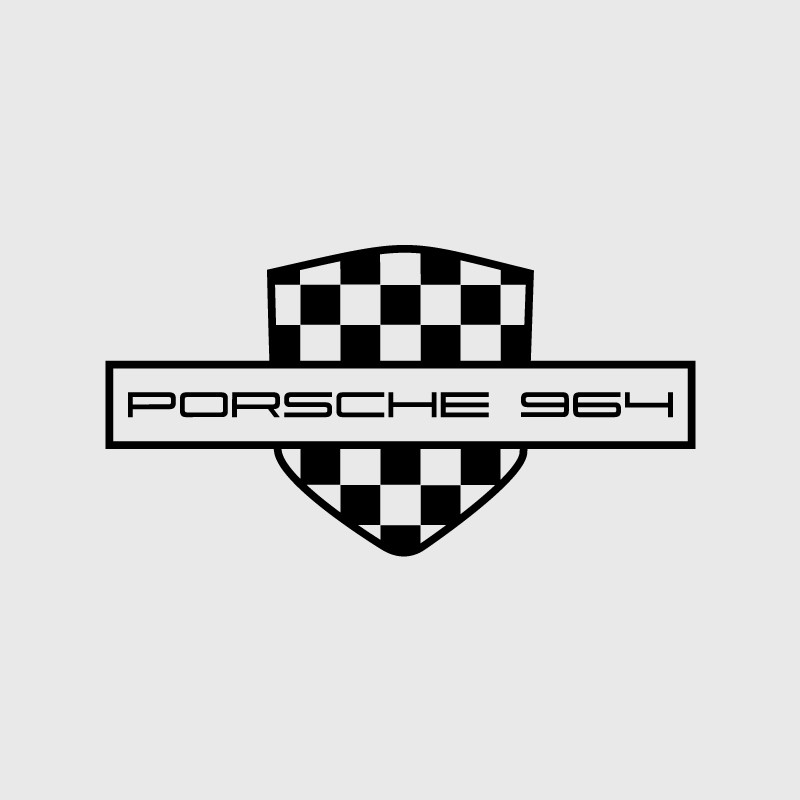 Sticker blason damier Porsche 964