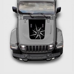 Sticker Boussole 2 Capot de Jeep Wrangler à partir de 2018