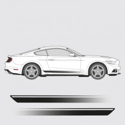 Gradient print on transparent side strip for Ford Mustang