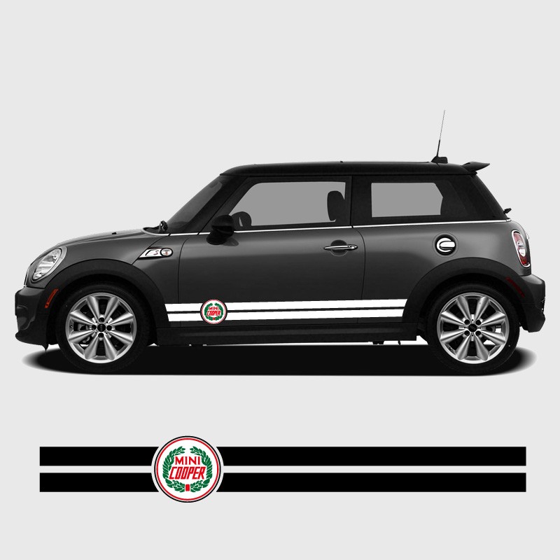 Thin Double strip with laurel logo for Mini's side