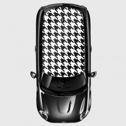 Houndstooth decals covering Mini's roof