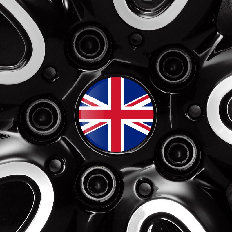 Union Jack flag doming decal for Mini hubcaps
