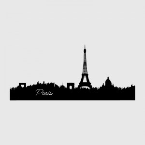 Paris city skyline sticker for car or motorhome decoration