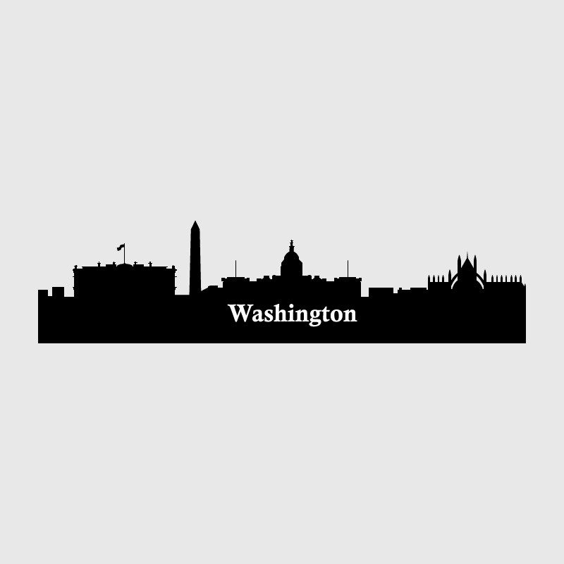 Washington city skyline sticker for car or camper decoration