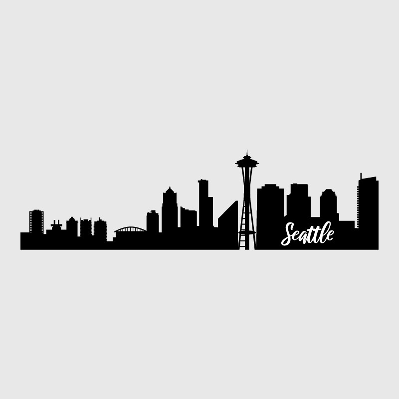 Sticker skyline ville de Seattle de décoration de voiture ou camping-car