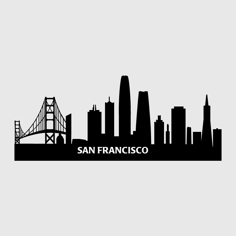 San Francisco city skyline sticker for car or camper decoration