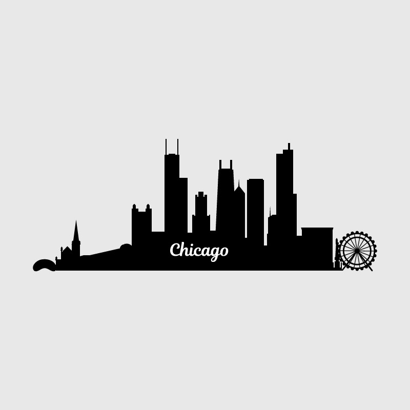 Chicago city skyline sticker