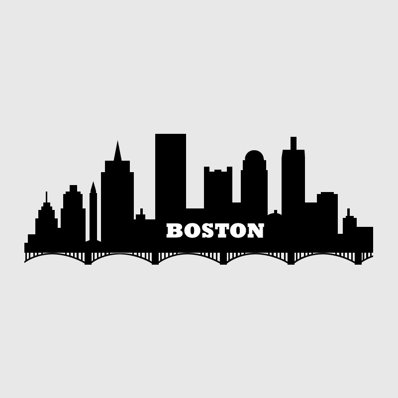 Boston city skyline sticker