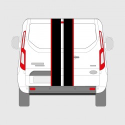 Double stripe with thin strips for Ford Transit hatch