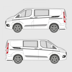 Stickers Déco Ford Transit Bande fine latérale avec texte