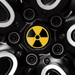 Radioactive Logo doming decal for Mini hubcaps