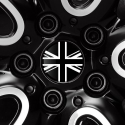 One color Union Jack flag doming decal for Mini hubcaps