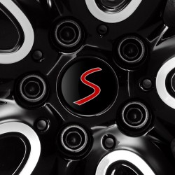 S Logo doming decal for Mini hubcaps