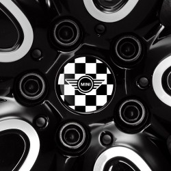 Checkered Logo doming decal for Mini hubcaps