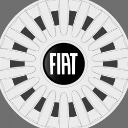 Fiat simple logo doming hubcaps decals