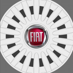 Sticker cache-moyeux en relief logo Fiat