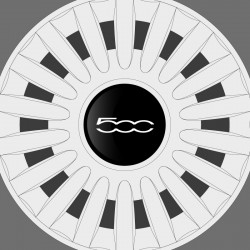 500 Fiat logo doming hubcaps decals