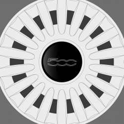 500 Fiat logo contour doming hubcaps decals