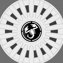 Sticker cache-moyeux en relief logo Abarth Scorpion Fiat