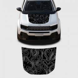 Sticker carte topographique pour Capot de Jeep Avenger