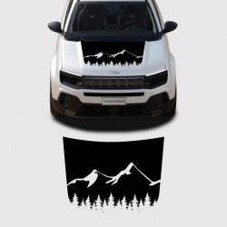 Sticker montagne et forêt pour Capot de Jeep Avenger