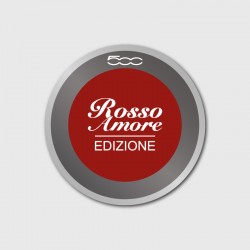 Rosso Amore Edizione doming hubcaps decals for Fiat