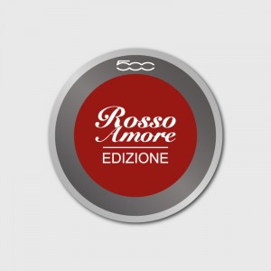Rosso Amore Edizione doming hubcaps decals for Fiat