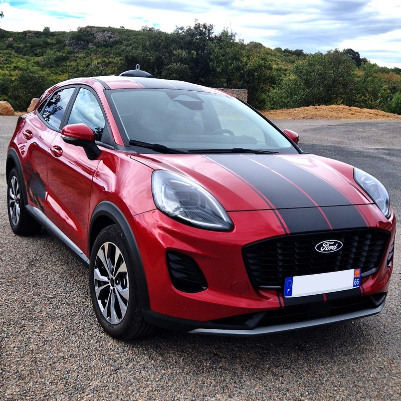 Bande double liseret double pour capot de Ford Puma