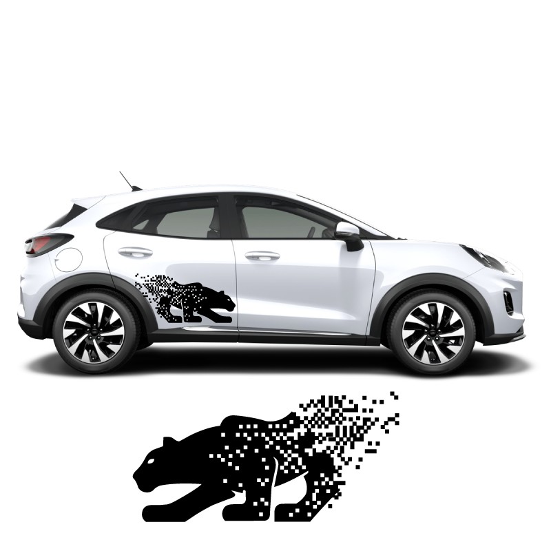 Stickers Puma pixelisé latéraux de Ford Puma