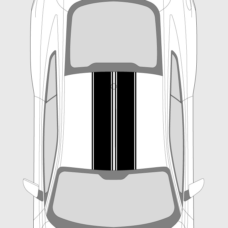 Bande double liseré double toit de Ford Mustang